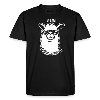 Llama Alpaca Lustige Bilder Tiere Tierliebhaber - Männer Premium Bio T-Shirt - Schwarz - Vorne - Nico (187cm)