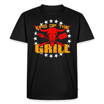 Grillkönig - Men's Premium Organic T-Shirt - black - Front - Nico (187cm)