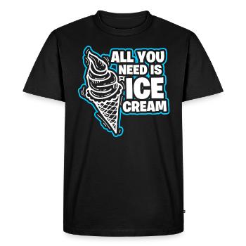 Ice Cream Ice Cream Ice Cream - Men's Premium Organic T-Shirt - black - Front - Nico (187cm)