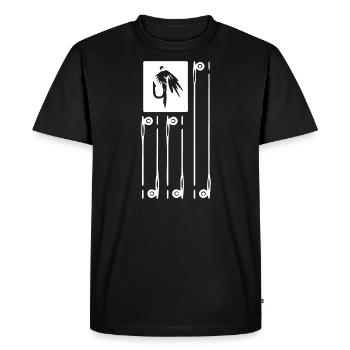 Fishing rod fishing hook - Men's Premium Organic T-Shirt - black - Front - Nico (187cm)