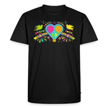 Festival hippie - T-shirt Premium bio Homme - noir - Devant - Nico (187cm)