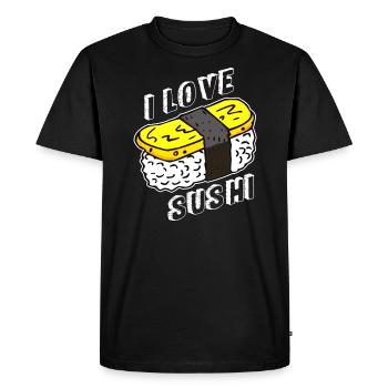 J'adore les sushis - T-shirt Premium bio Homme - noir - Devant - Nico (187cm)