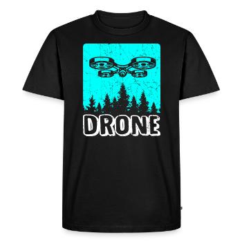 Drone drone drone pilote quadricoptère - T-shirt Premium bio Homme - noir - Devant - Nico (187cm)