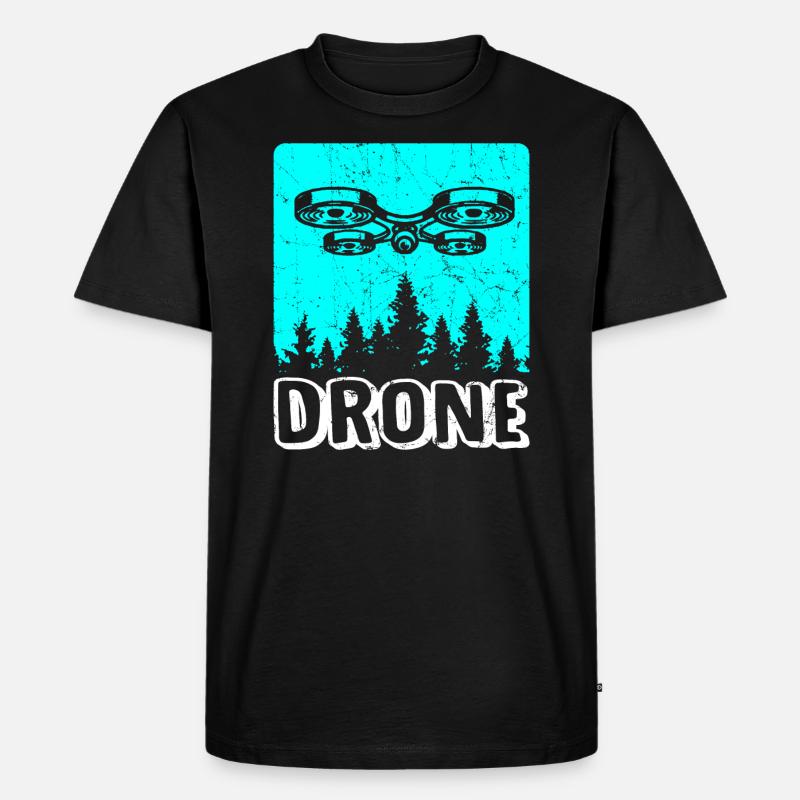 Drohne Drone Dronenpilot Quadrocopter - Männer Premium Bio T-Shirt - Schwarz