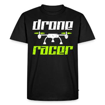 Drohne - Männer Premium Bio T-Shirt - Schwarz - Vorne - Nico (187cm)