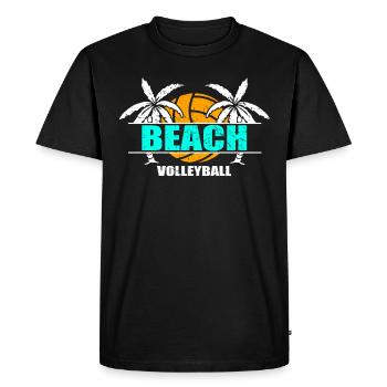 Beach volley ball beach volley vacances - T-shirt Premium bio Homme - noir - Devant - Nico (187cm)