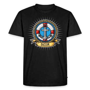 Voilier voilier voilier - T-shirt Premium bio Homme - noir - Devant - Nico (187cm)