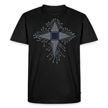 Cadeau de carte de circuit imprimé de coeur pour processeur Pixel Art pour PC Nerds - T-shirt Premium bio Homme - noir - Devant - Nico (187cm)