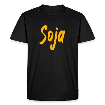 Soja Cadeau Idée cadeau Végétarien Veggie - T-shirt Premium bio Homme - noir - Devant - Nico (187cm)