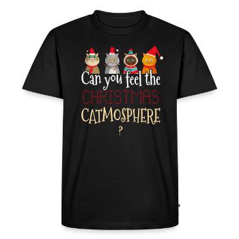 Cadeau de dame de chat chaton chats de noel - T-shirt Premium bio Homme - noir - Devant - Nico (187cm)