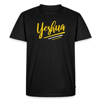 Yeshua Jésus Nom de Dieu - T-shirt Premium bio Homme - noir - Devant - Nico (187cm)