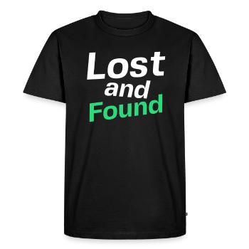 Lost and found perdu et trouvé - T-shirt Premium bio Homme - noir - Devant - Nico (187cm)