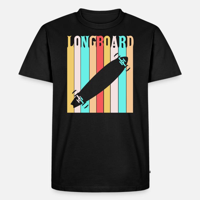 Longboard - Männer Premium Bio T-Shirt - Schwarz