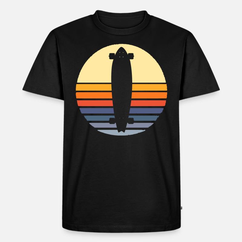 Longboard Longboarding Longboarder Skate - Männer Premium Bio T-Shirt - Schwarz