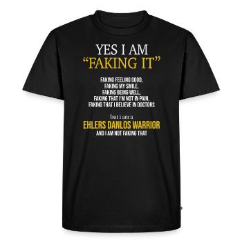 Ehlers Danlos Syndrome EDS - Men's Premium Organic T-Shirt - black - Front - Nico (187cm)
