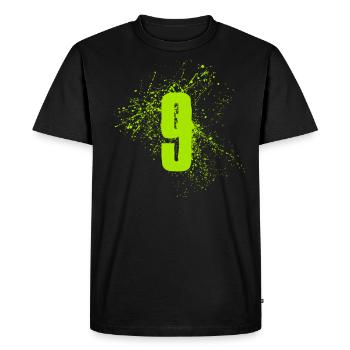 9 ans Neuf ans - T-shirt Premium bio Homme - noir - Devant - Nico (187cm)