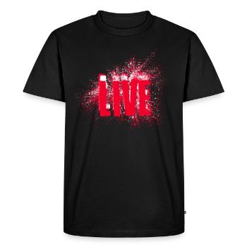 Flux en direct - T-shirt Premium bio Homme - noir - Devant - Nico (187cm)