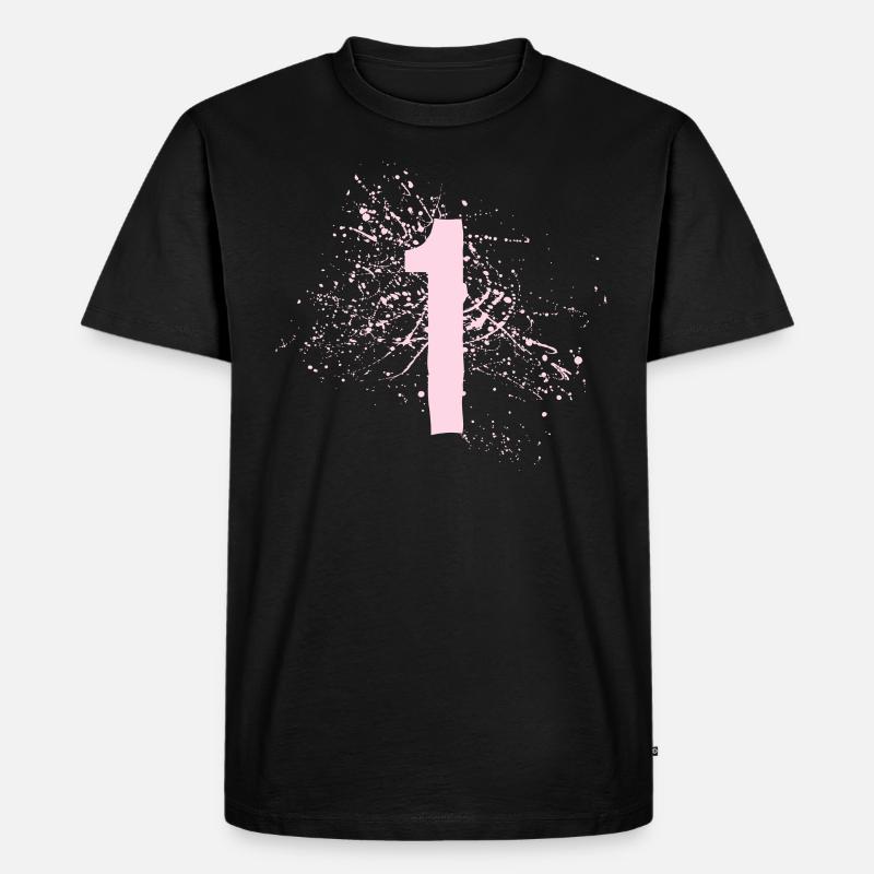 1 Eins - Männer Premium Bio T-Shirt - Schwarz