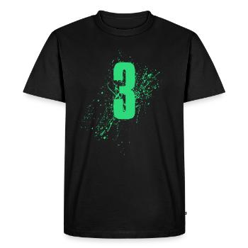 3 Three - Men's Premium Organic T-Shirt - black - Front - Nico (187cm)