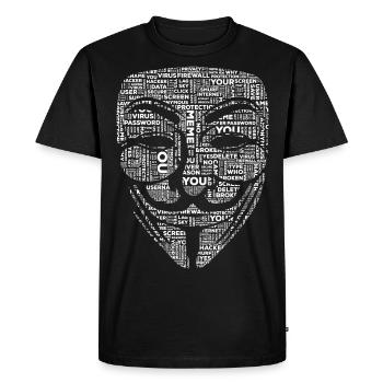 Anonymous Hacker - Men's Premium Organic T-Shirt - black - Front - Nico (187cm)
