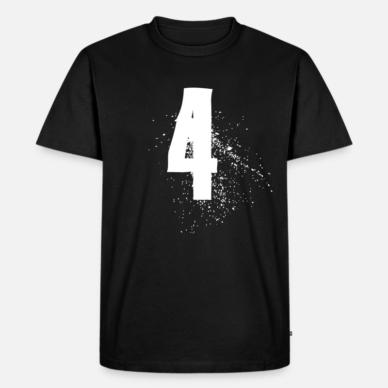 4 - Männer Premium Bio T-Shirt - Schwarz