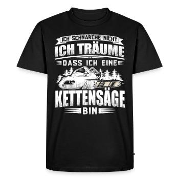 Kettensäge Holzfäller Spruch lustig - Männer Premium Bio T-Shirt - Schwarz - Vorne - Nico (187cm)