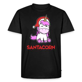 Christmas unicorn Christmas unicorn - Men's Premium Organic T-Shirt - black - Front - Nico (187cm)