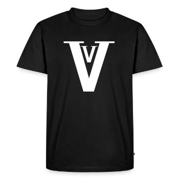 V - Men's Premium Organic T-Shirt - black - Front - Nico (187cm)