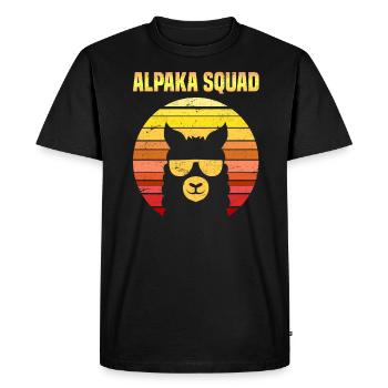 Alpaca Squad Retro Alpaca Sunglasses - Men's Premium Organic T-Shirt - black - Front - Nico (187cm)