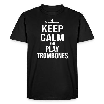 trombone - Men's Premium Organic T-Shirt - black - Front - Nico (187cm)