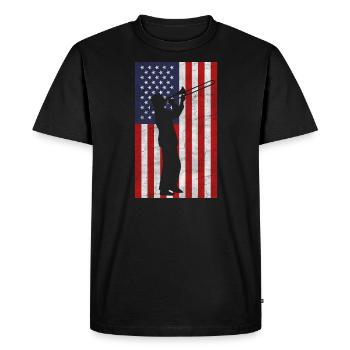 Trumpet USA - Men's Premium Organic T-Shirt - black - Front - Nico (187cm)
