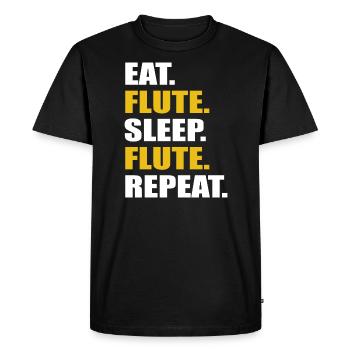 Flute wind instrument musical instrument - Men's Premium Organic T-Shirt - black - Front - Nico (187cm)