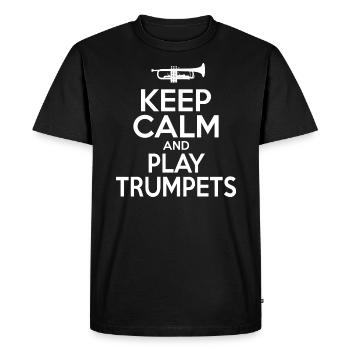 Keep Calm Trumpet - T-shirt Premium bio Homme - noir - Devant - Nico (187cm)