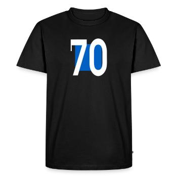 70e anniversaire - T-shirt Premium bio Homme - noir - Devant - Nico (187cm)