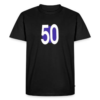 50e anniversaire - T-shirt Premium bio Homme - noir - Devant - Nico (187cm)