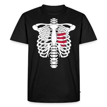 Skeleton heart - Men's Premium Organic T-Shirt - black - Front - Nico (187cm)