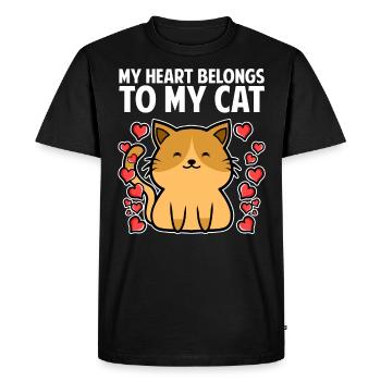Les amoureux des chats - T-shirt Premium bio Homme - noir - Devant - Nico (187cm)