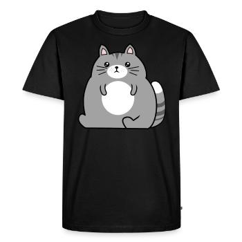 Big cat cat lover fat cats - Men's Premium Organic T-Shirt - black - Front - Nico (187cm)