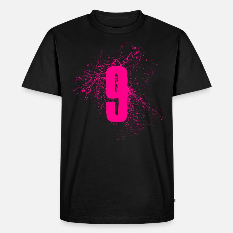 9 - Männer Premium Bio T-Shirt - Schwarz