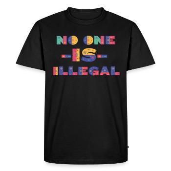 Personne n’est illégal, réfugié, slogan - T-shirt Premium bio Homme - noir - Devant - Nico (187cm)