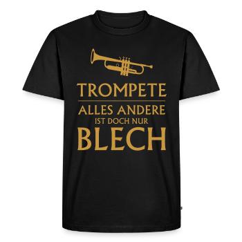 Trompete Blech Geschenk - Männer Premium Bio T-Shirt - Schwarz - Vorne - Nico (187cm)