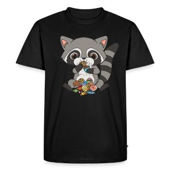 Raton laveur raton laveur bébé raton laveur - T-shirt Premium bio Homme - noir - Devant - Nico (187cm)