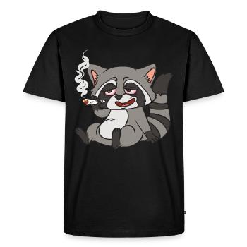 Raton laveur raton laveur Stoner raton laveur - T-shirt Premium bio Homme - noir - Devant - Nico (187cm)