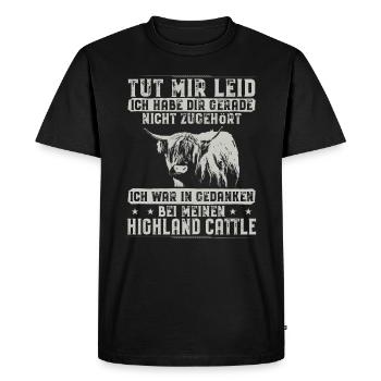 Highland cattle Highland cattle Highland cattle cow - Men's Premium Organic T-Shirt - black - Front - Nico (187cm)