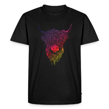 Highland cattle Highland cattle Highland cattle cow - Men's Premium Organic T-Shirt - black - Front - Nico (187cm)