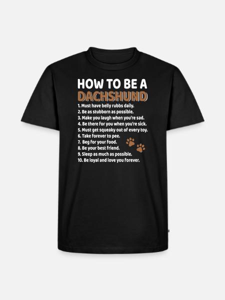 Dachshund - Männer Premium Bio T-Shirt - Schwarz