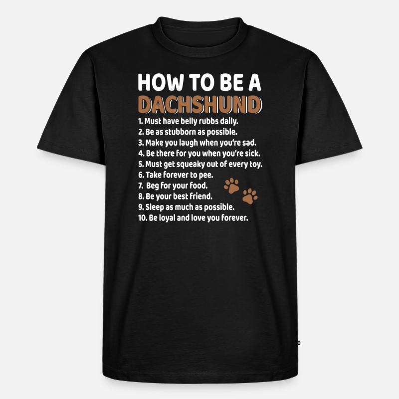 Dachshund - Männer Premium Bio T-Shirt - Schwarz