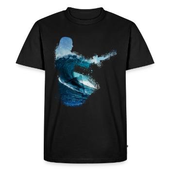 Hula Dance Haweii Vagues Kite surfeur - T-shirt Premium bio Homme - noir - Devant - Nico (187cm)