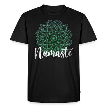Hatha Yoga Vidya Namaste Bikram Chakra Asanas - Men's Premium Organic T-Shirt - black - Front - Nico (187cm)