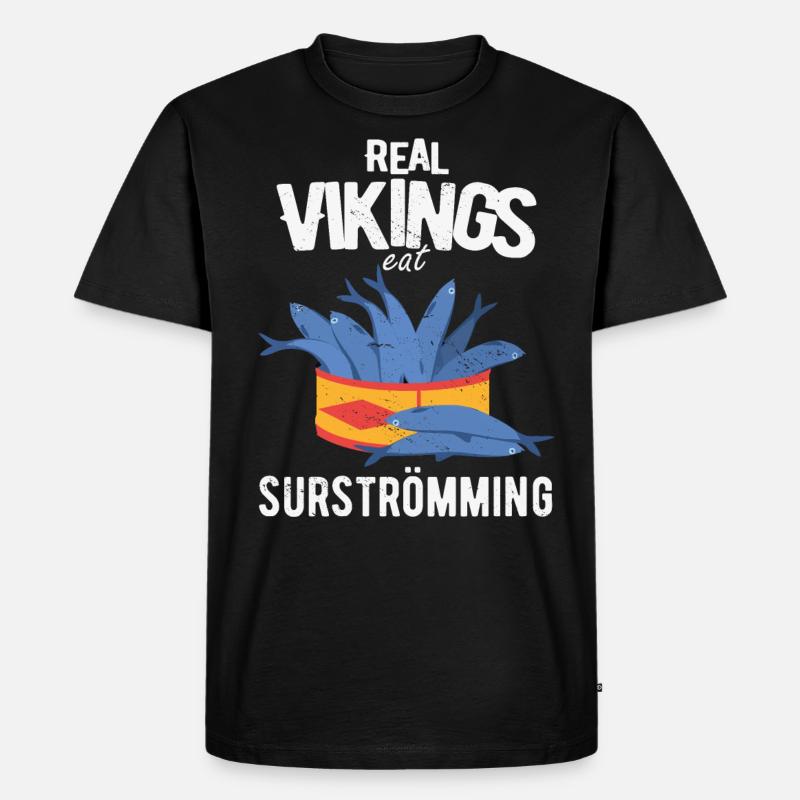 Surströmming Skandinavien Schweden Wikinger - Männer Premium Bio T-Shirt - Schwarz